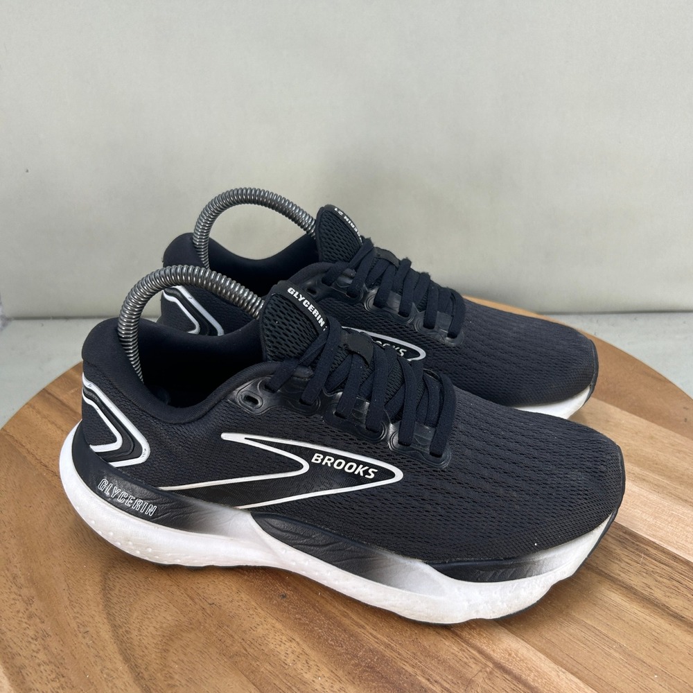 Brooks Glycerin 21 Womens Running Shoes Black White 1204081D090 Size 8 D Wide